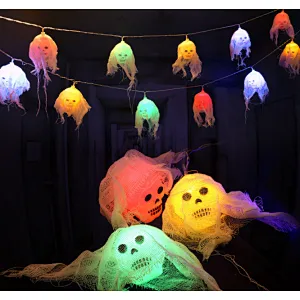 Halloween decoration ghost battery operated 2.5m 10 LED outdoor light LED string lights