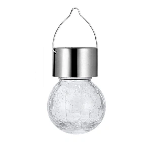 Christmas decorative outdoor RGB bulb glass crackle solar light