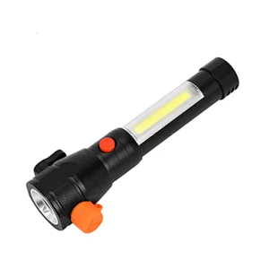 Self-defense security rechargeable tactical T6 torch ultra-strong telescopic LED zoom flashlights & torches With Life Hammer