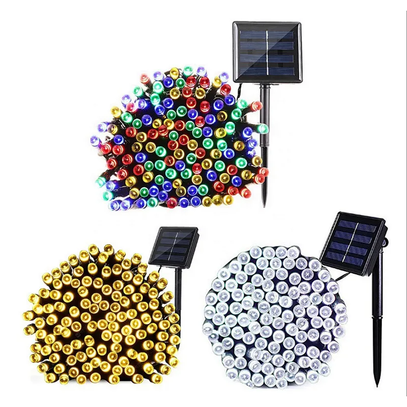 Decorative waterproof IP44 new arrival colorful garden 12 meters 100 LED solar string light