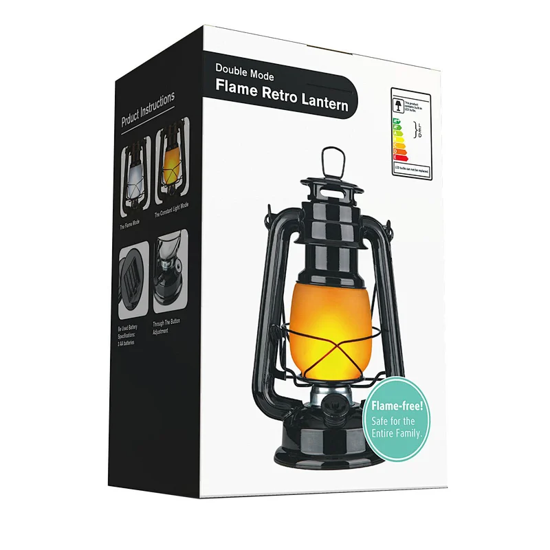2 Modes vintage solar camping lantern