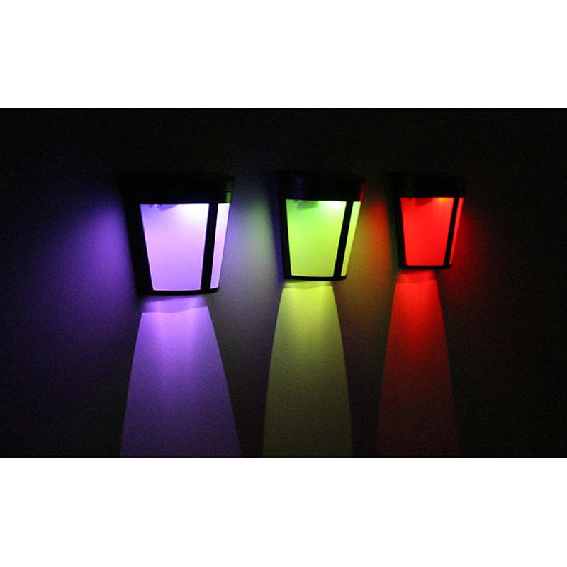 Waterproof ip65 decorative 6 LED 3 mode lighting sensor wall solar LED garden light