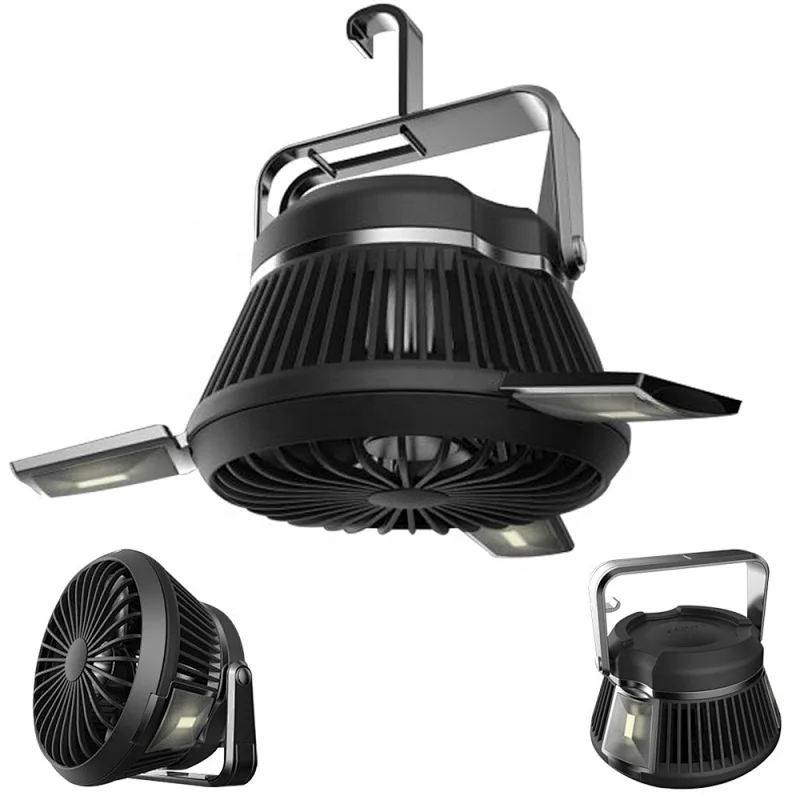 Solar hanging fan camping lantern