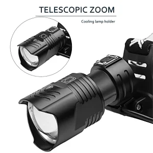 XHP90 zoomable high power head torch usb rechargeable headlight ip44 waterproof brightest led headlamp