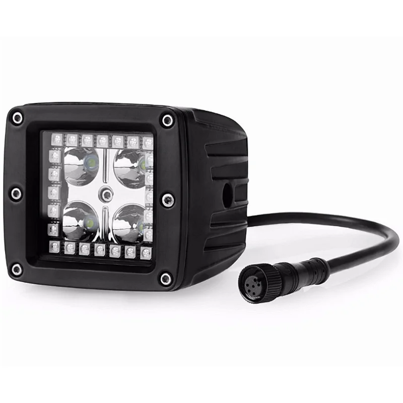 Cree 12w working light 12-24v driving lights with RGB halo ring amber white led work light