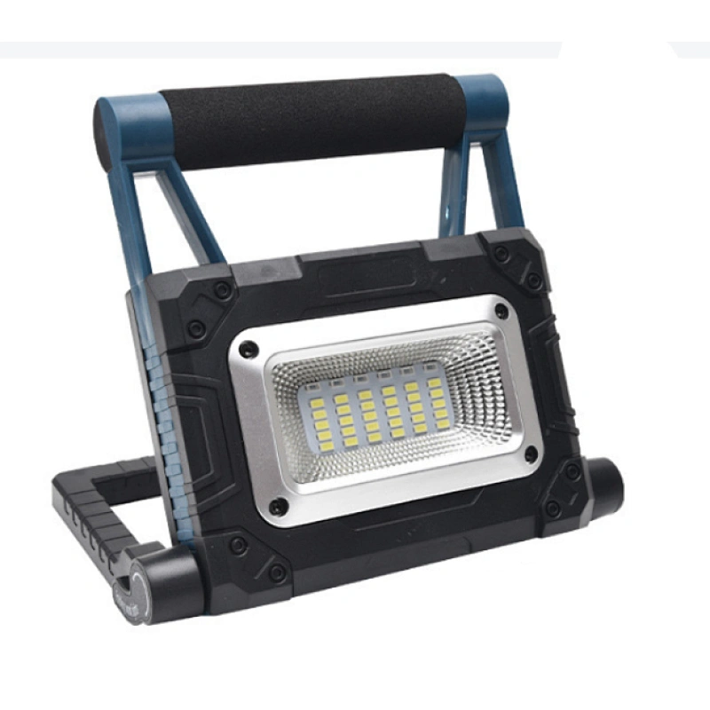 Portable outdoor usb rechargeable cob led work light waterproof foldable solar charging work light for camping