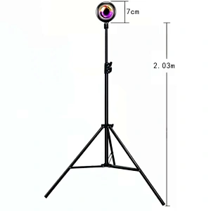 RGB 16 color 4 mode USB remote control led rainbow projector 2.1m telescopic sunset night light