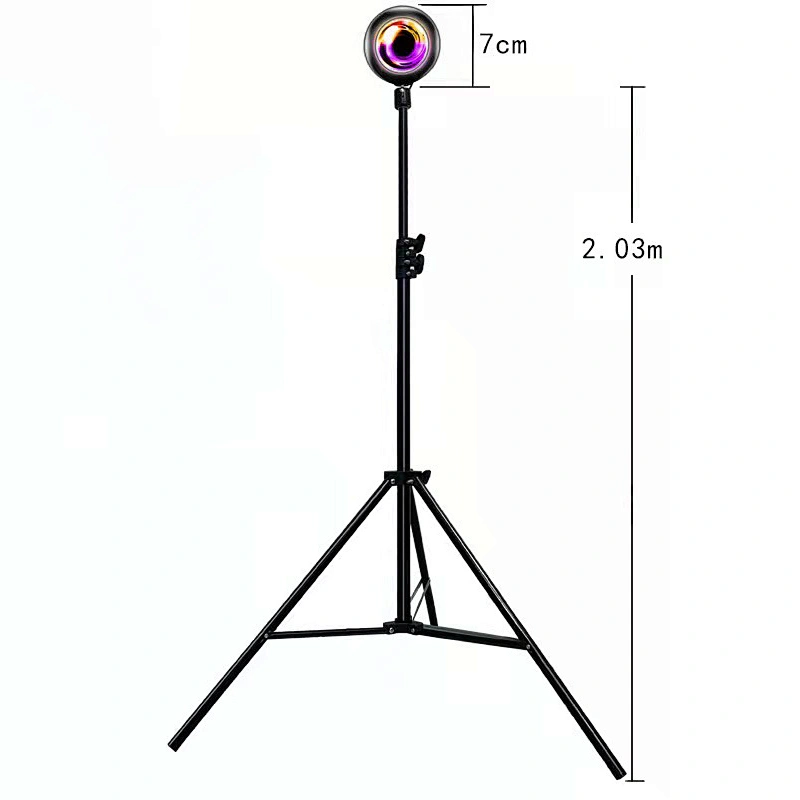 RGB 16 color 4 mode USB remote control led rainbow projector 2.1m telescopic sunset night light