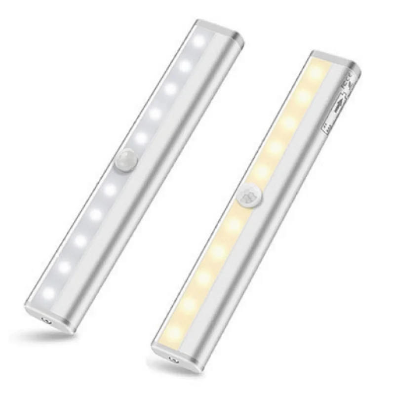 LED Rechargeable Motion Sensor Night Light with Stick-on Magnetic Strip for Closet Wardrobe Cabinet