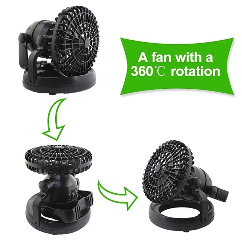 Portable Rechargeable Led Ceiling Fan Light 6.25*6.25*7.25 Inches Wall-mounted Fan Light With LED Light