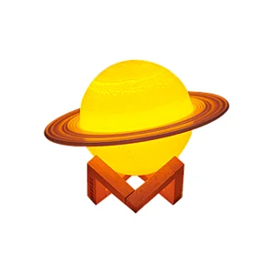 Saturn 3d print night light table lamp for bedroom rechargeable planet moon light