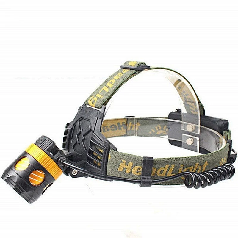 4 Modes white and blue multicolor focusable headlight 2*18650 rechargeable xpe led headlamp