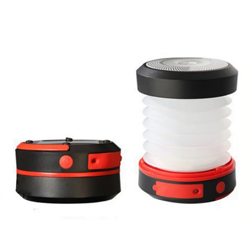 LED camping torch solar powered or USB rechargeable emergency lights collapsible lanterns for power
