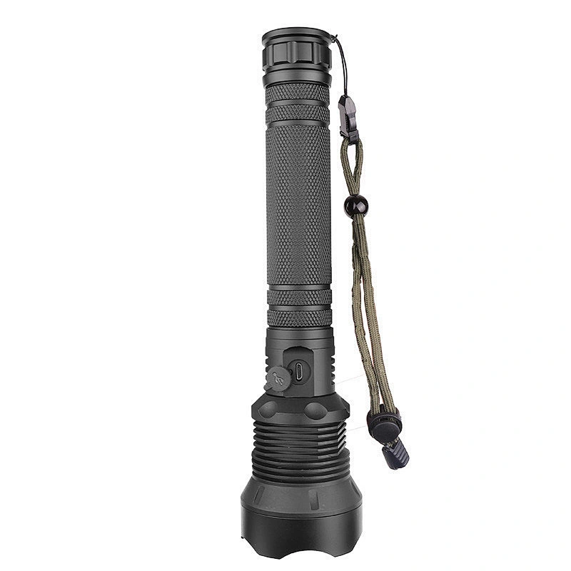 XHP70 high quality USB rechargeable flashlight LED custom 90000 lumens super bright zoomable