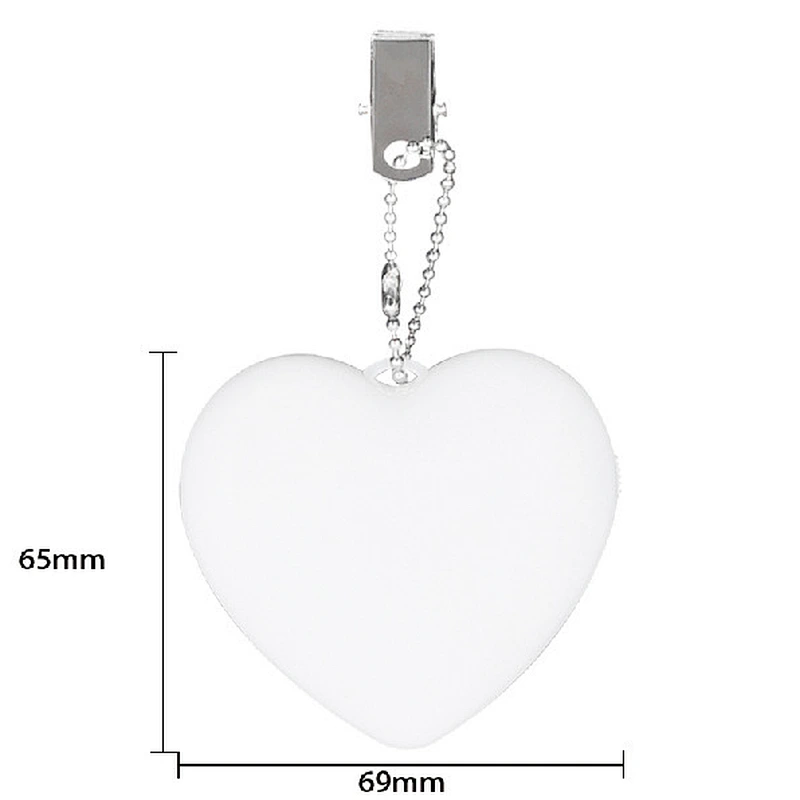 Custom mini heart shape battery powered night light portable LED touch hand bag light