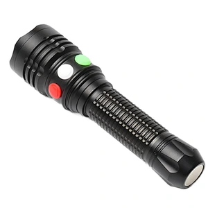 High quality red green white rechargeable powerful flashlights rechargeable for railway