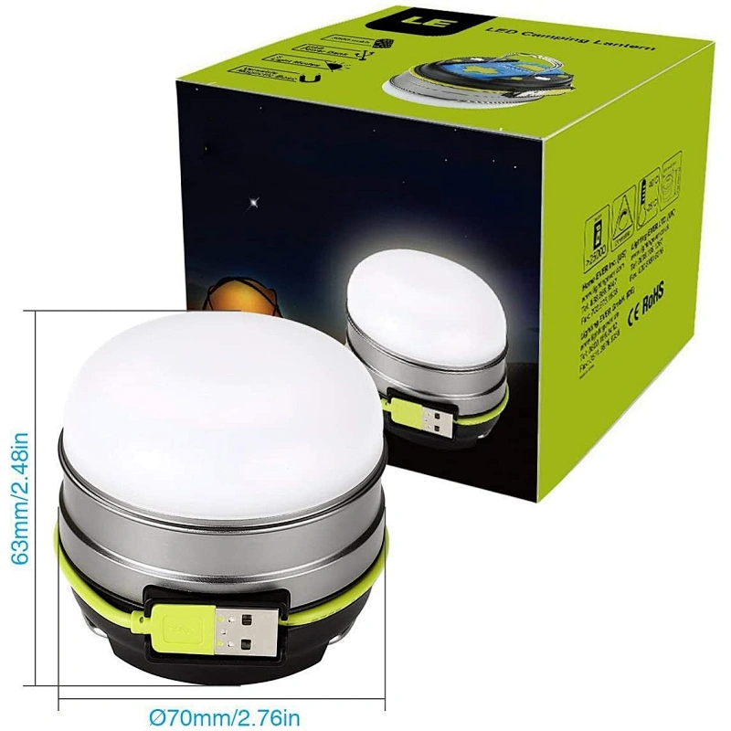 Camping lantern lamp LED battery small 3 light mode power bank waterproof mini flashlight
