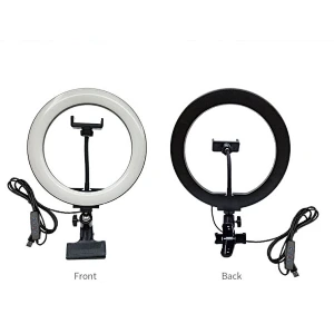 2900K-5600K dimmable video conference lighting kit with clip round led work light for remote working