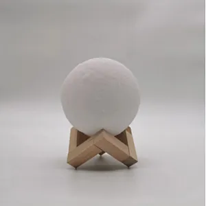 Hot selling colors changing ABS 3d printing moon table lamp