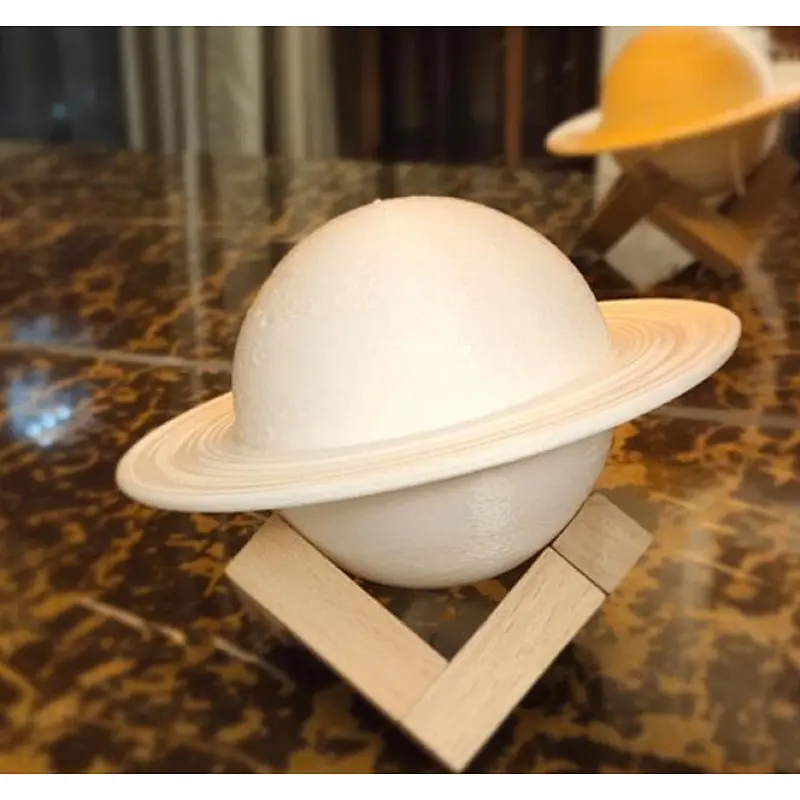Saturn 3d print night light table lamp for bedroom rechargeable planet moon light