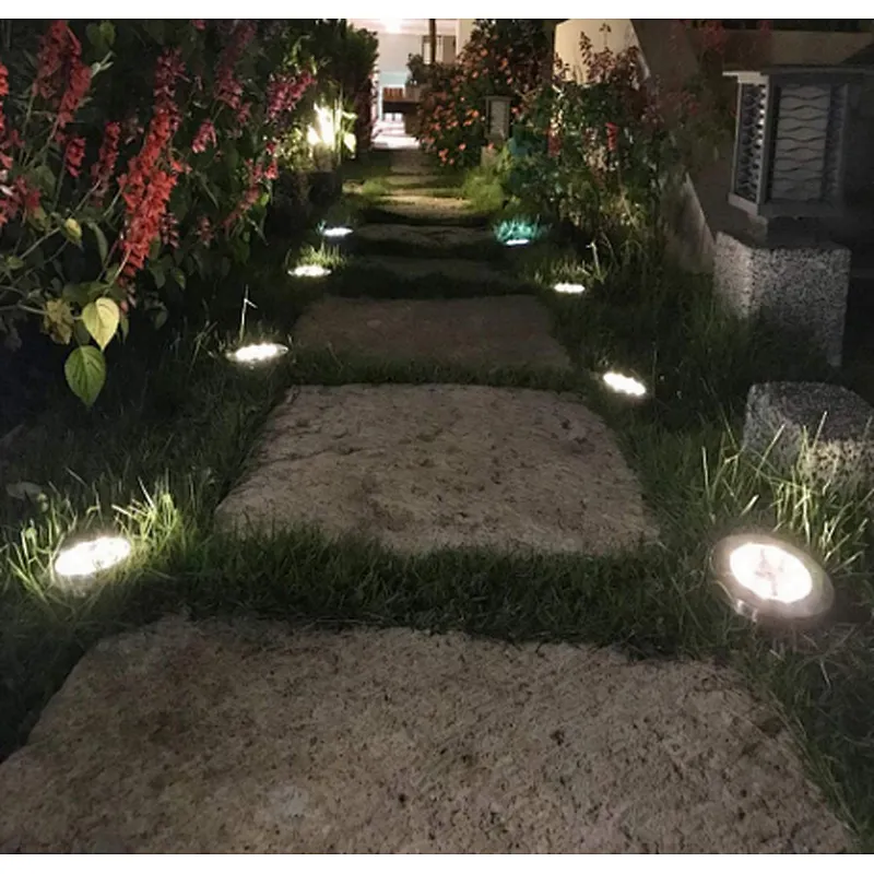 8 LED IP65 ground light landscape light for yard decoration Solar garden light disk outdoor waterproof