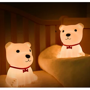 USB Rechargeable Silicone Night Light with Touch Sensor-Portable Puppy Lamp