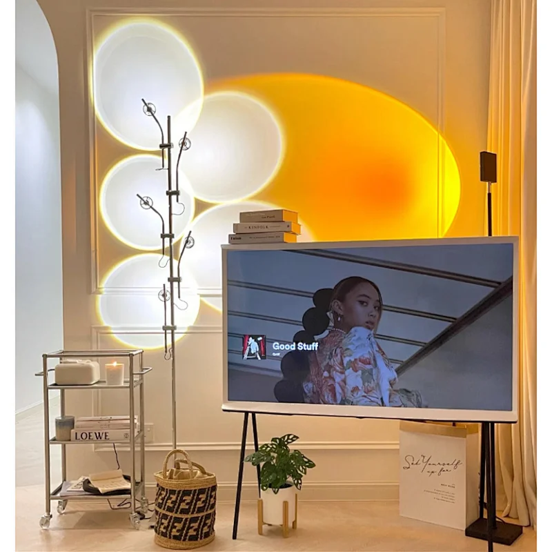 Modern style metal floor lamp LED simple triangle floor long stylish for bedroom living room