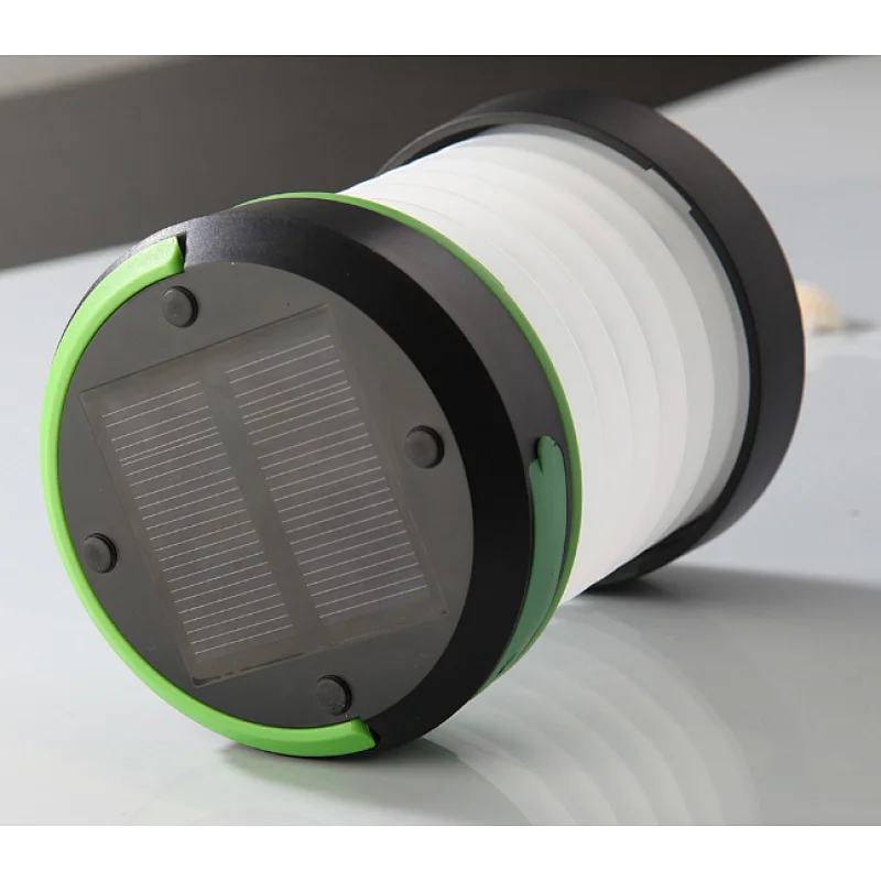 LED camping torch solar powered or USB rechargeable emergency lights collapsible lanterns for power