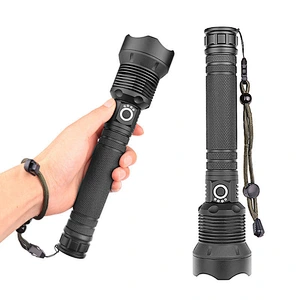 XHP70 high quality USB rechargeable flashlight LED custom 90000 lumens super bright zoomable