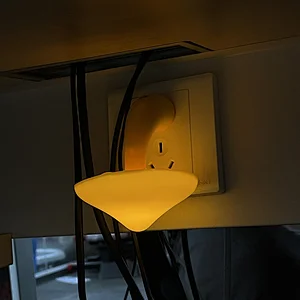 Custom night light mushroom plug in wall babies room 4 color automatic sensor for children