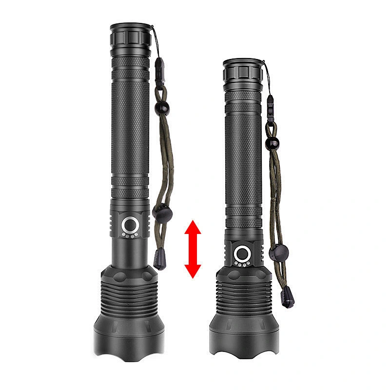 XHP70 high quality USB rechargeable flashlight LED custom 90000 lumens super bright zoomable