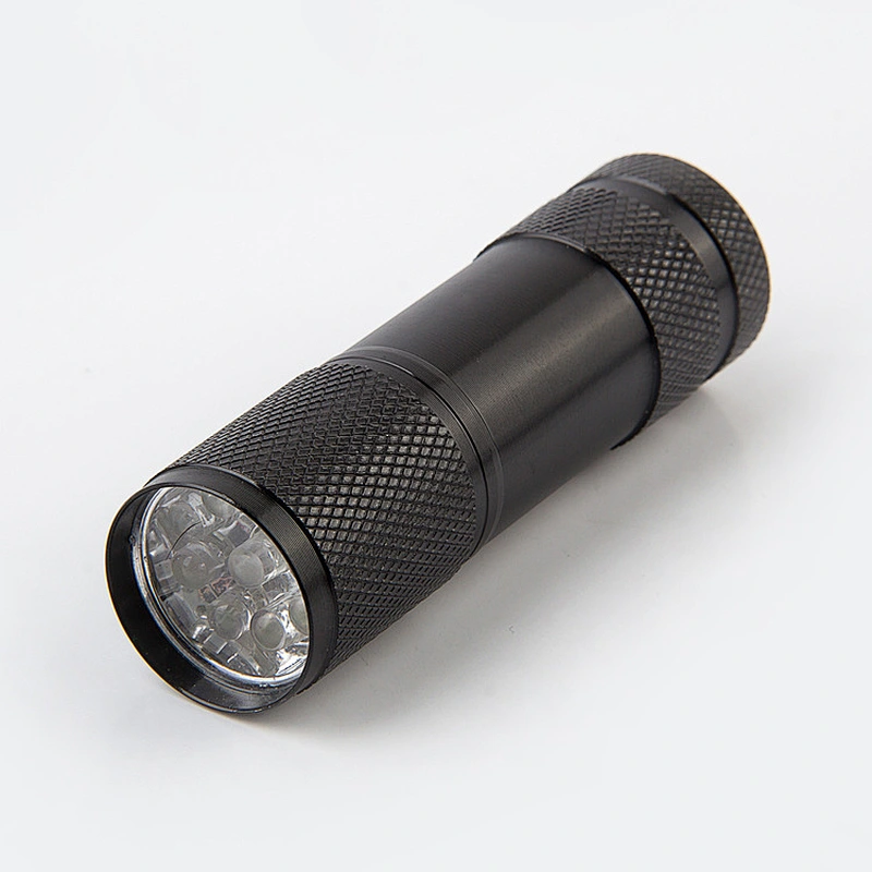 9LED multi function black flashlight torch aluminum uv led mini flashlights for dog urine and bed bug
