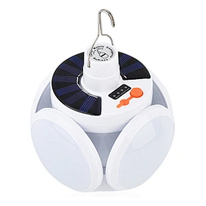 Portable hanging hook solar powered waterproof football tent LED camping lantern lamp