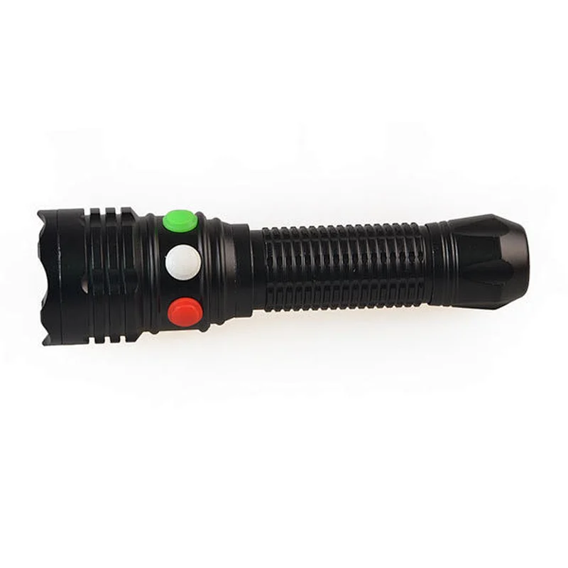 High quality red green white rechargeable powerful flashlights rechargeable for railway