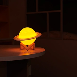 Saturn 3d print night light table lamp for bedroom rechargeable planet moon light