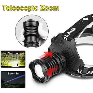 5 Modes multifunctional headlight with power bank function zoomable super bright p70 led headlamp