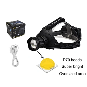5 Modes multifunctional headlight with power bank function zoomable super bright p70 led headlamp