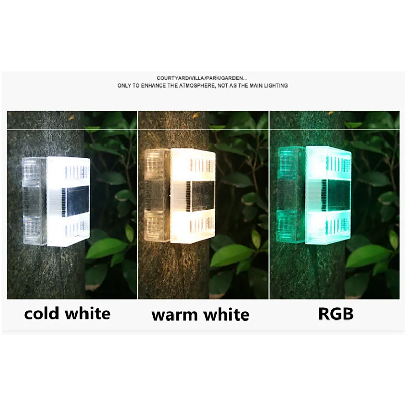 Simple solar outdoor wall RGB decorative waterproof IP65 LED out lights fence light