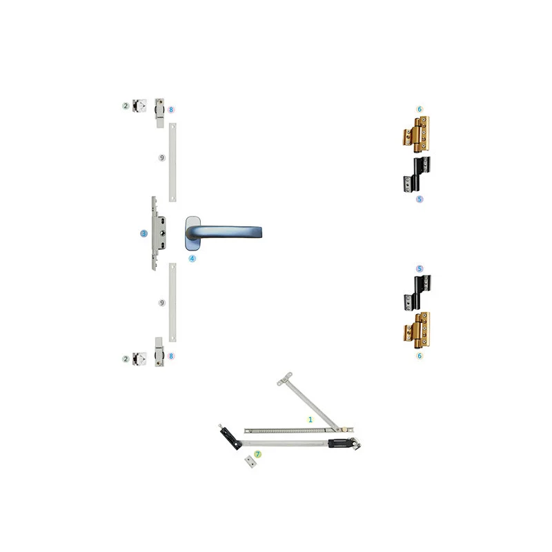 WPKC-05 Outswing Casement Window Hardware System with Spindle Handle