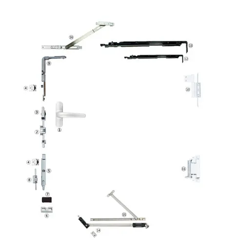 WTT-DM01/02 Aluminum Tilt and Turn Window Hardware with Folk Handle