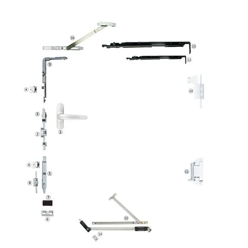 WTT-DM01/02 Aluminum Tilt and Turn Window Hardware with Folk Handle