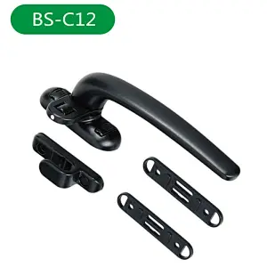 BS-C12 Aluminum Alloy Plastic Steel Push and Pull Inside and Outside Open Door Window Handle with Buckle 2pcs