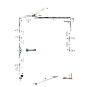 NKND-032 Concealed Hinge Tilt and turn Window Hardware with Spindle Handle