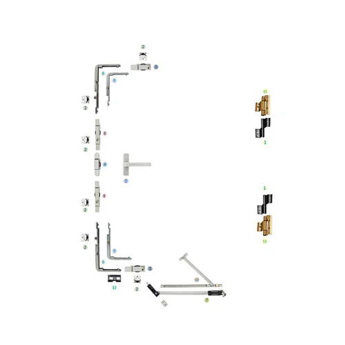 NPKC-02 Aluminum Casement Window Hardware System