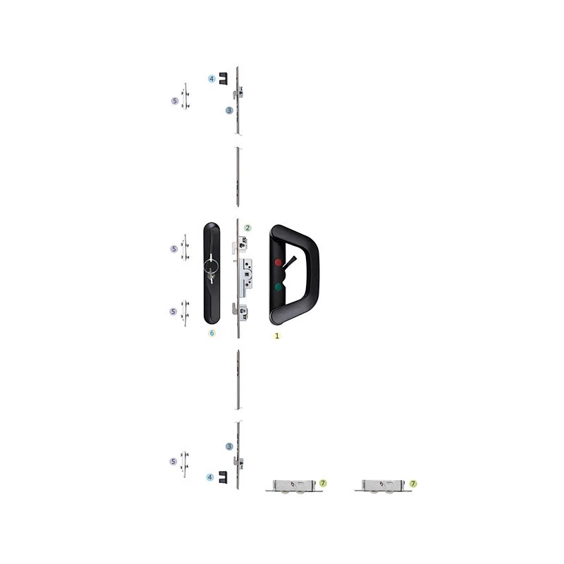 TLM-03 American style door locks and handles, Sliding patio door hardware system