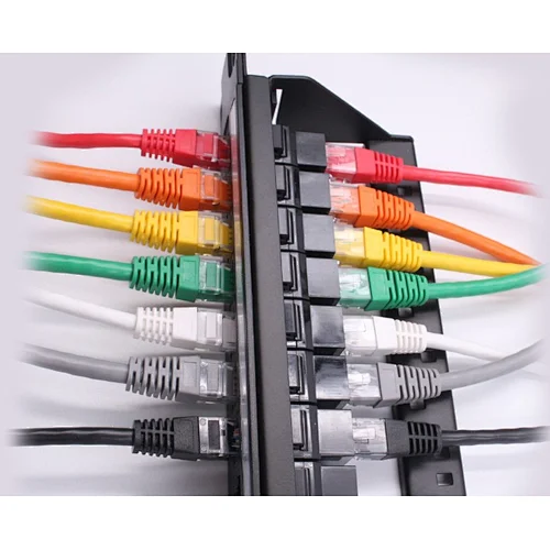 High Quality Black Metal Cable Manager Module Keystone Jack 12 Port 24 Port 48 Port RJ45 10GB Network UTP FTP CAT5E Patch Panel