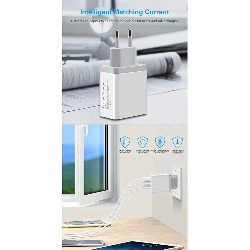 New Design Fast Charger Universal 15W High Speed Dual USB QC3.0 Charger Quick Travel Charger adaptor