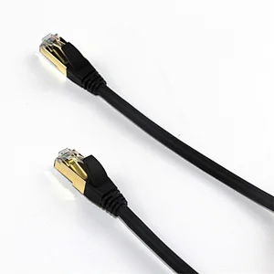 Hot sell ethernet cable RJ45 1m 3ft SFTP 26AWG black CAT8 Patch cord cable