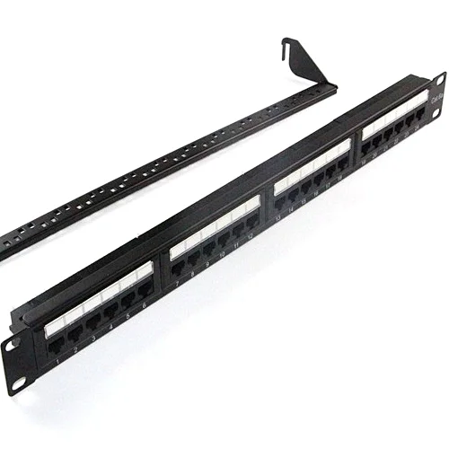 1U Patch Panel 24 Port Cat5e Cat6 Cat6a Cat7 Networking Rackmount 24 port patch panel RJ45 ethernet utp patch panel 19inch 19