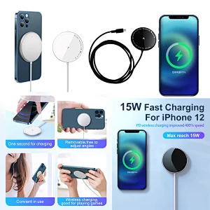 Latest Design Factory Wholesale Wireless Charger PD 15W Magnetic Wireless Charger for Iphone 12 Wireless Charger Charging AC